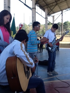 Some students playing "The Girl from Ipanema" for Vicki and me. 