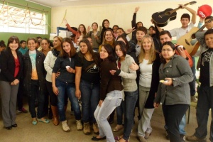 Some of the students and teachers at Ivanete's  school in Nova Campina.